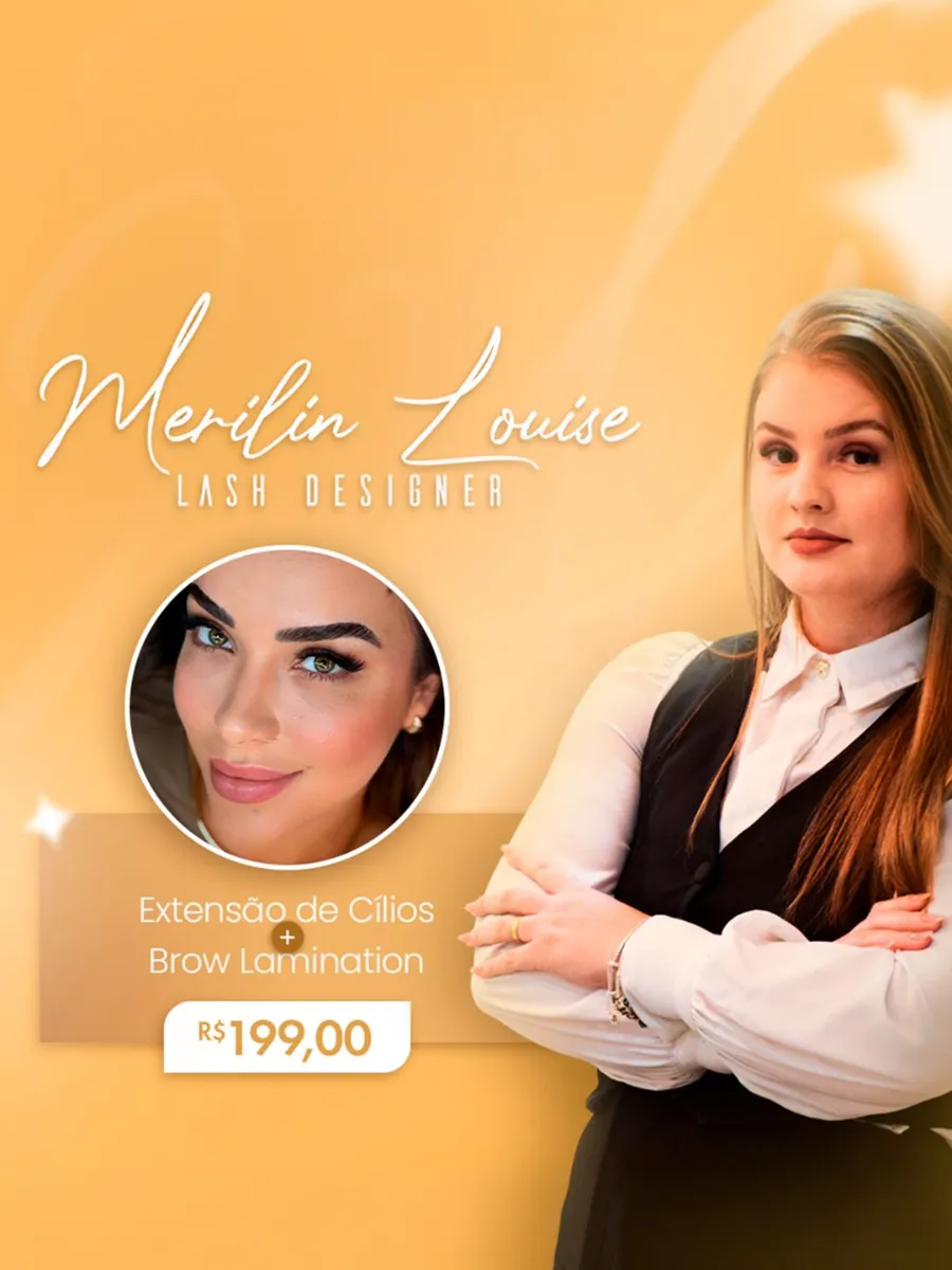 Post em laranja com retrato de uma mulher de blazer e assinatura