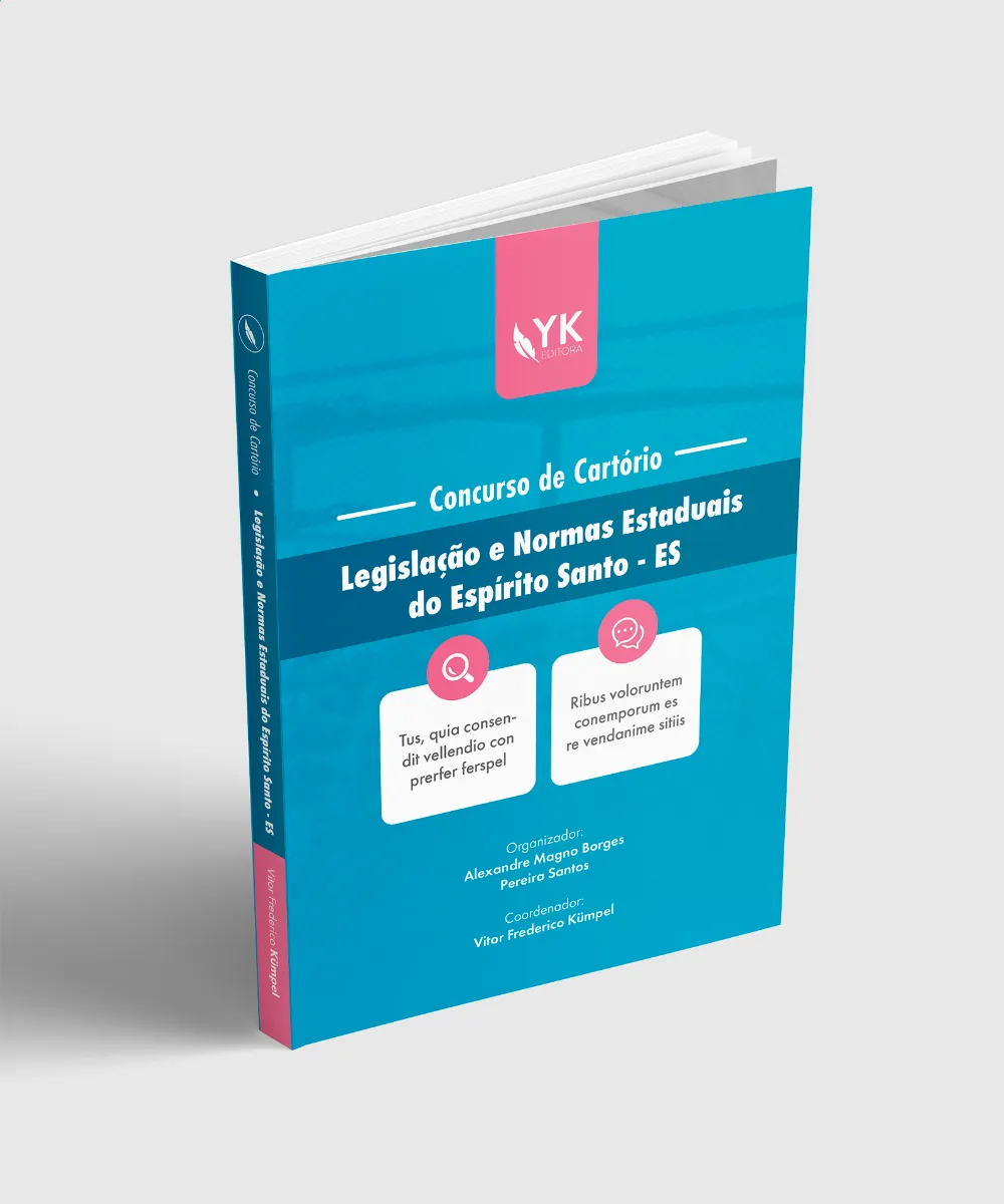 Capa de livro em azul-turquesa sobre direito e legislação