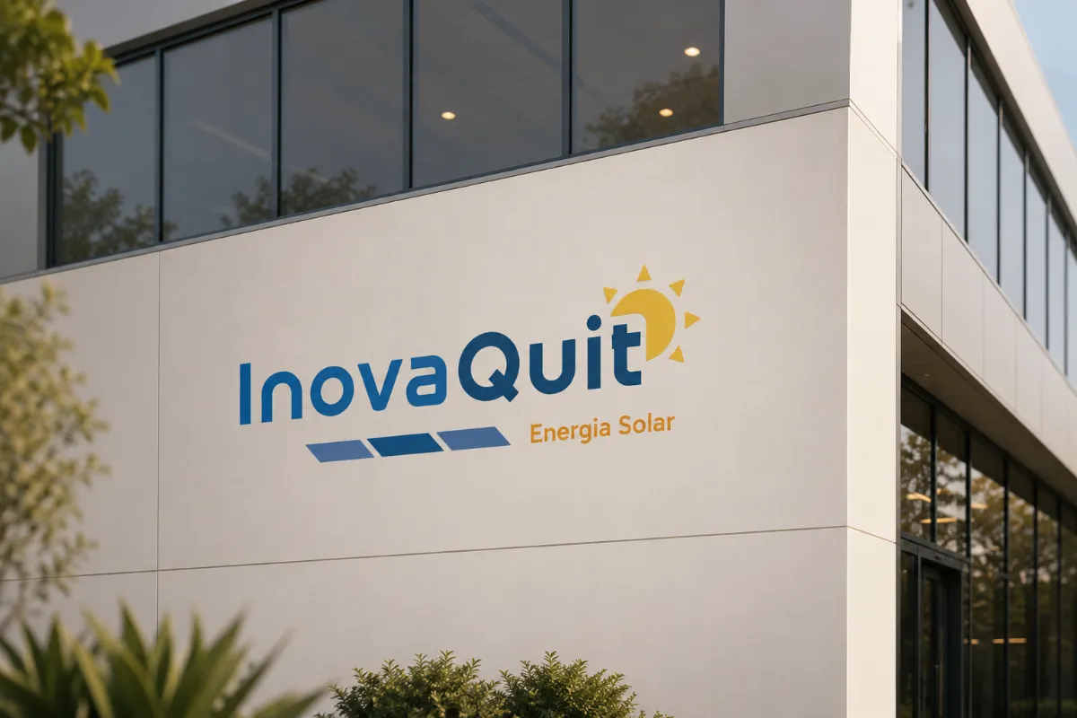 Fachada de prédio com o logotipo da InovaQuit