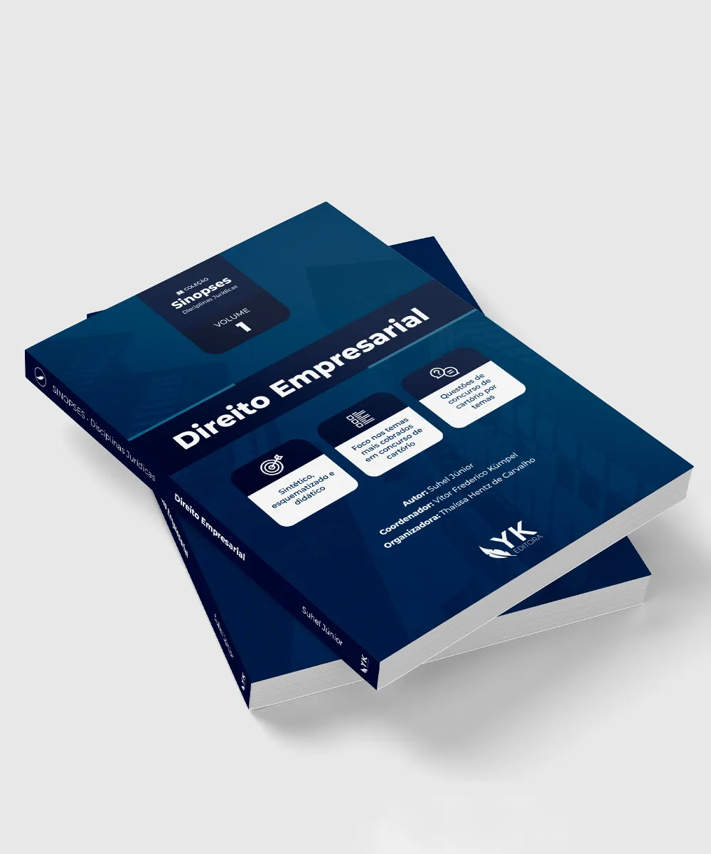 Livros de Direito Empresarial com capas em azul-marinho